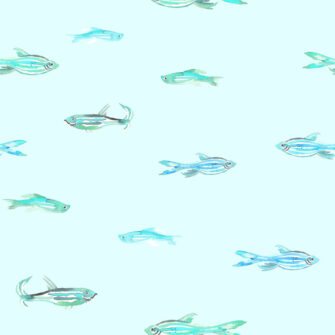 A tenger szerelmeseinek - halacska mintás tapéta világoszöld alapon kék színű