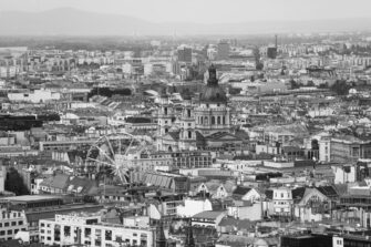 Budapest látkép - művészi fotóposzter - fekete-fehér