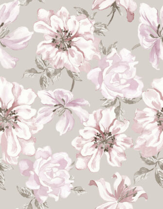 Csipkerózsa - virág mintás tapéta - rózsaszín