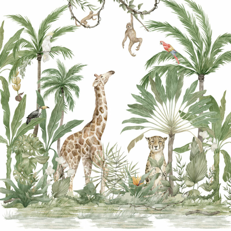 Dzsungel könyve - művészi tervezésű poszter gyerekszobában - állat mintás - színes, egyedi poszter