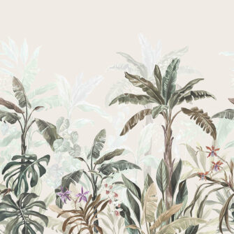 Dzsungel - művészi tervezésű poszter - pálma mintás - bézs, zöld