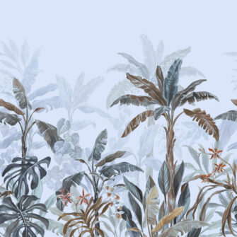 Dzsungel - művészi tervezésű poszter - pálma mintás - kék