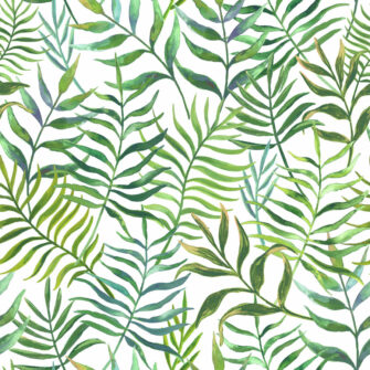 Eukaliptusz színes levél mintás tapéta fehér alapon zöld színű