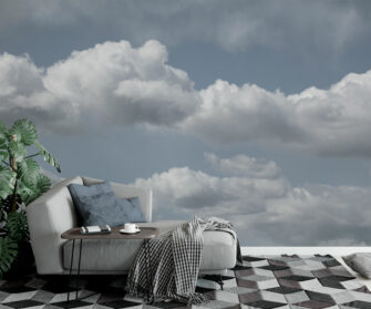 Bárányfelhők - színes művészi fotóposzter, óriásposzter nappaliban