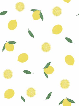 Gyümölcsvarázs - citrom mintás tapéta fehér háttéren