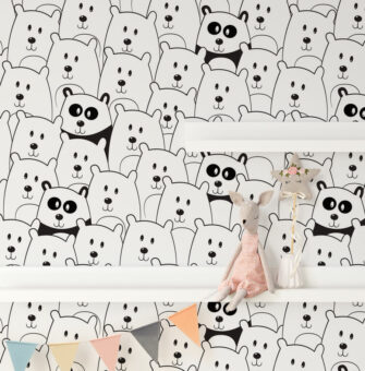 Maci - Lacik - medvés - gyerek - poszter - fekete - fehér - gyerekszoba - dekoráció