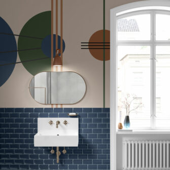 Időkerék - modern - geometrikus - fürdőszoba - poszter