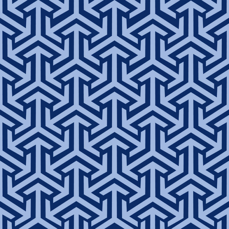Nyilak tánca geometria mintás tapéta kék és árnyalatai színű