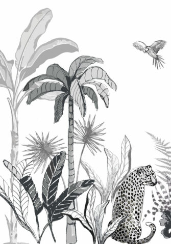 Trópusi övezet művészi tervezésű fekete-fehér faliposzter
