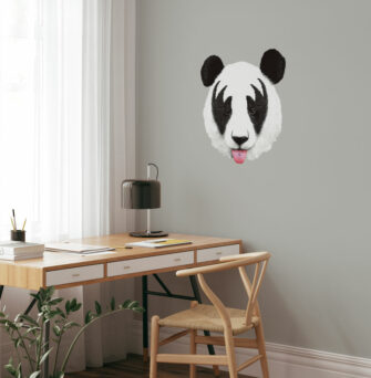 Panda - művészi - falmatrica - dolgozószoba - dekoráció