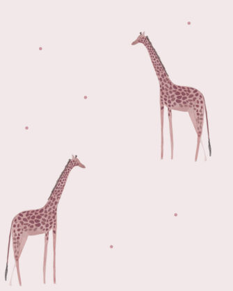 Zsiráf - állatos gyerek tapéta - rózsaszín - gyerekszoba
