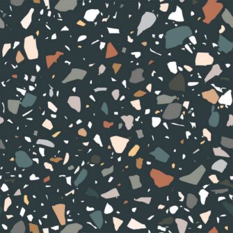 Terrakotta - geometria mintás tapéta - fekete háttér, színes minta