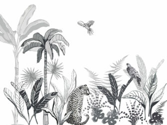 Trópusi övezet művészi tervezésű fekete-fehér fekvő faliposzter