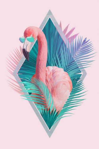 Trópusi flamingó mintás falimatrica