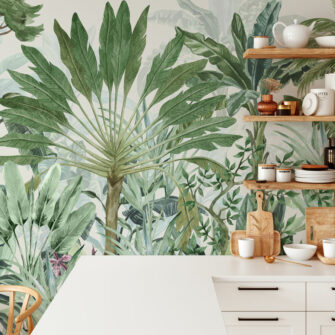 Zöld-növénykert-trópusi-pálma-poszter-konyhában