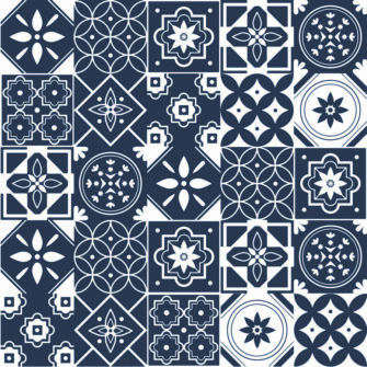 Zahír - mozaik mintás tapéta - fekete minta