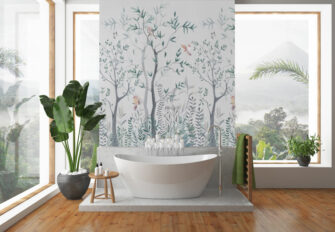 Zöld erdőben jártam - művészi tervezésű poszter - szürke, fürdőszoba
