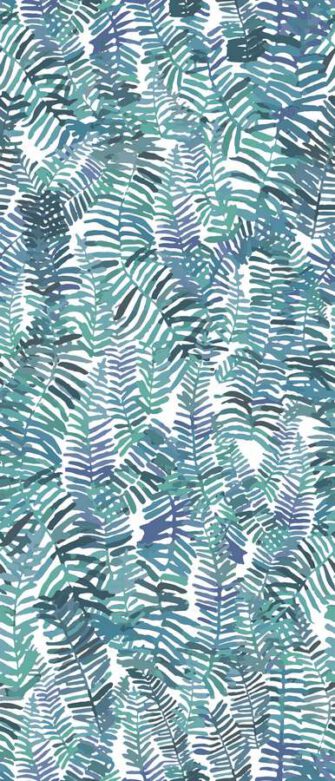 Zöldfal levél mintás tapéta fehér alapon szürkés kék színű